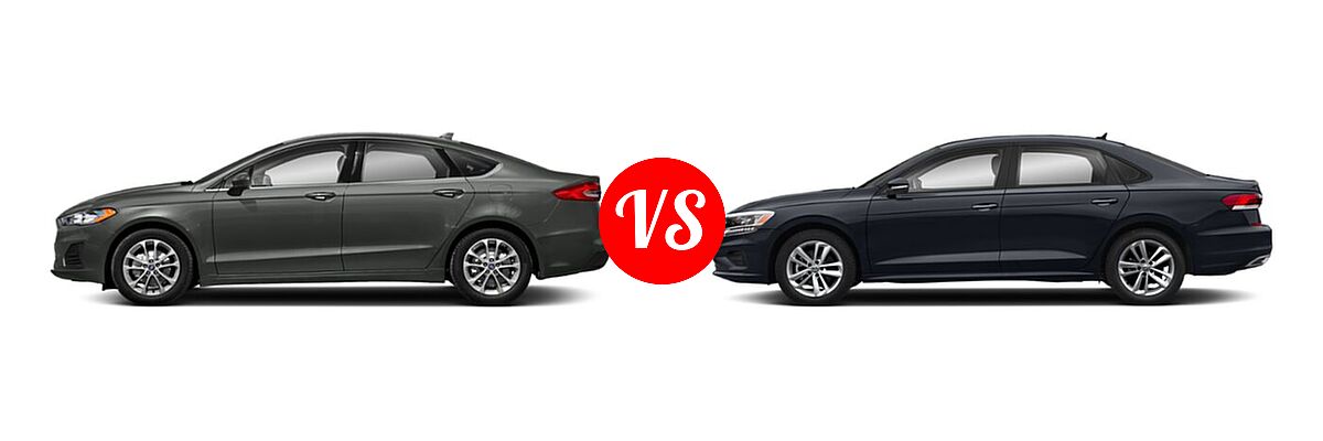 2020 Ford Fusion Sedan S / SE / SEL / Titanium vs. 2020 Volkswagen Passat Sedan 2.0T S / 2.0T SE / 2.0T SEL - Side Comparison