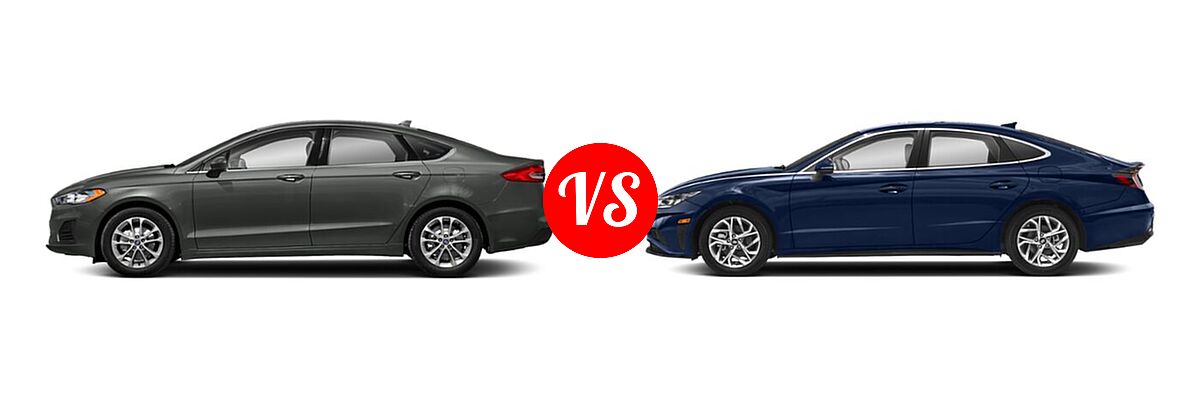 2020 Ford Fusion Sedan S / SE / SEL / Titanium vs. 2020 Hyundai Sonata Sedan SEL / SEL Plus - Side Comparison