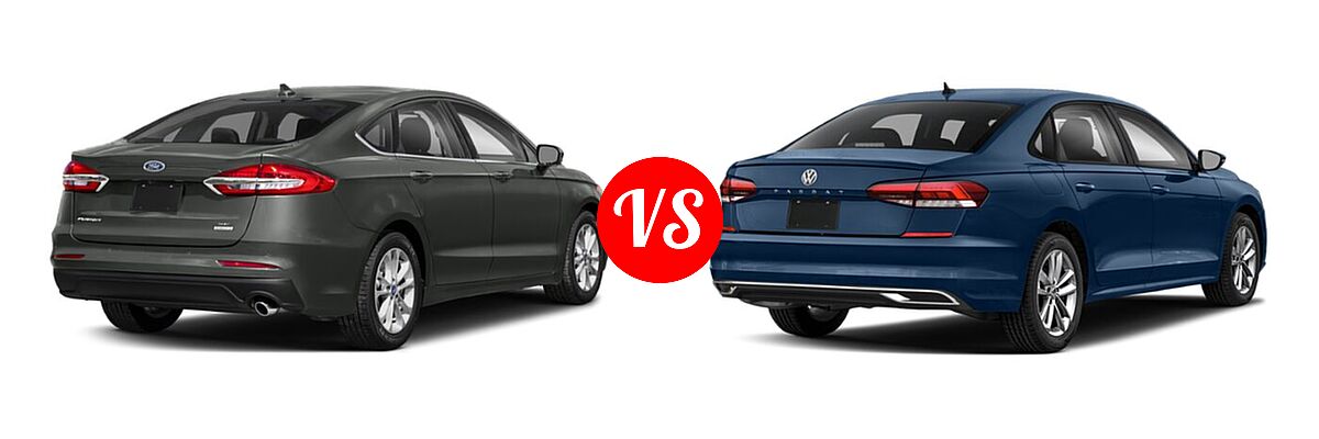 2020 Ford Fusion Sedan S / SE / SEL / Titanium vs. 2020 Volkswagen Passat Sedan 2.0T R-Line - Rear Right Comparison