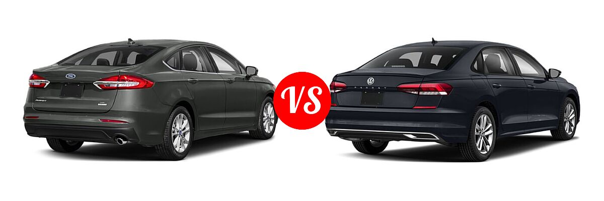 2020 Ford Fusion Sedan S / SE / SEL / Titanium vs. 2020 Volkswagen Passat Sedan 2.0T S / 2.0T SE / 2.0T SEL - Rear Right Comparison