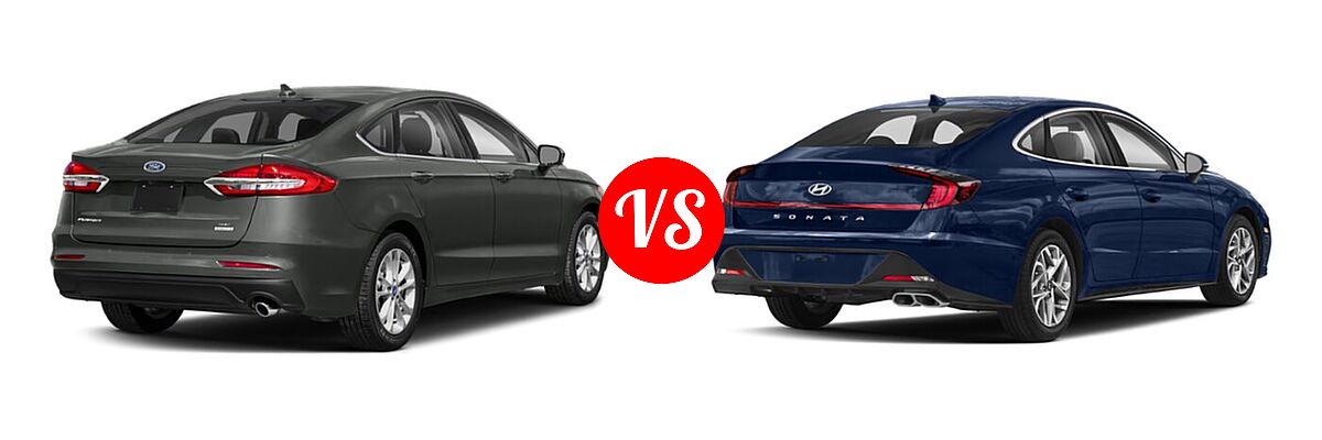 2020 Ford Fusion Sedan S / SE / SEL / Titanium vs. 2020 Hyundai Sonata Sedan SEL / SEL Plus - Rear Right Comparison