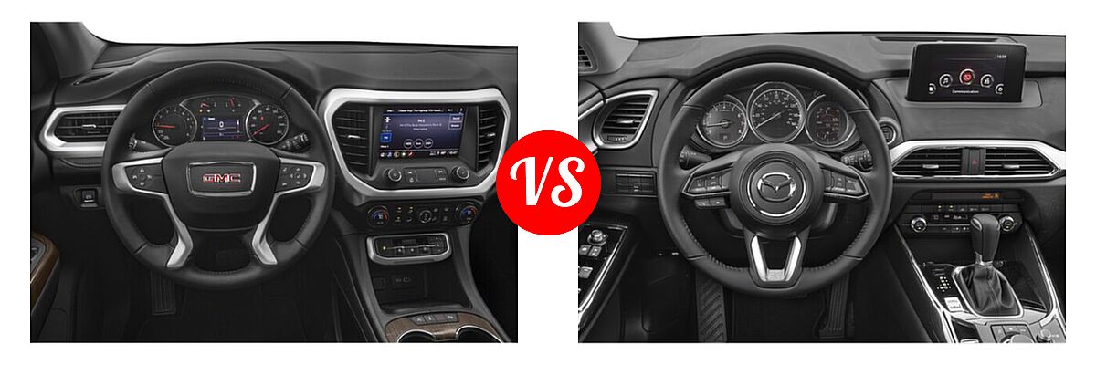 2020 GMC Acadia SUV AT4 / Denali / SL / SLE / SLT vs. 2020 Mazda CX-9 SUV Sport - Dashboard Comparison