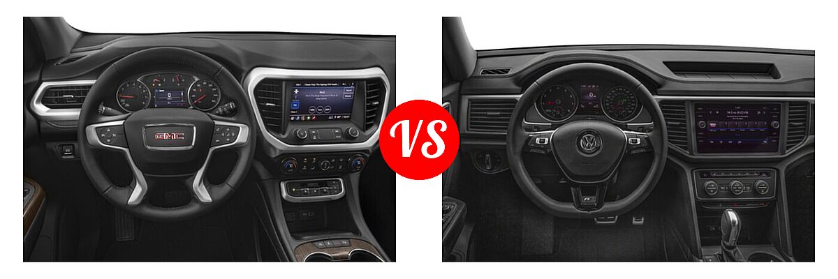 2020 GMC Acadia SUV AT4 / Denali / SL / SLE / SLT vs. 2020 Volkswagen Atlas SUV 3.6L V6 SE w/Technology R-Line / 3.6L V6 SEL R-Line - Dashboard Comparison