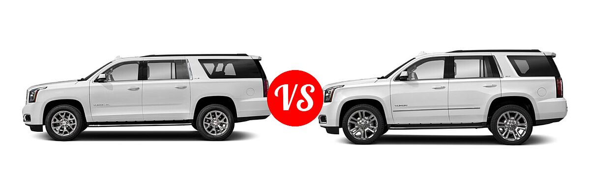 2020 GMC Yukon XL SUV SLE / SLT / SLT Standard Edition vs. 2020 GMC Yukon SUV SLE / SLT / SLT Standard Edition - Side Comparison