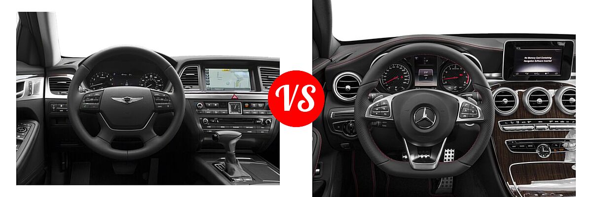2020 Genesis G80 Sedan 3.8L vs. 2018 Mercedes-Benz C-Class AMG C 43 Sedan AMG C 43 - Dashboard Comparison