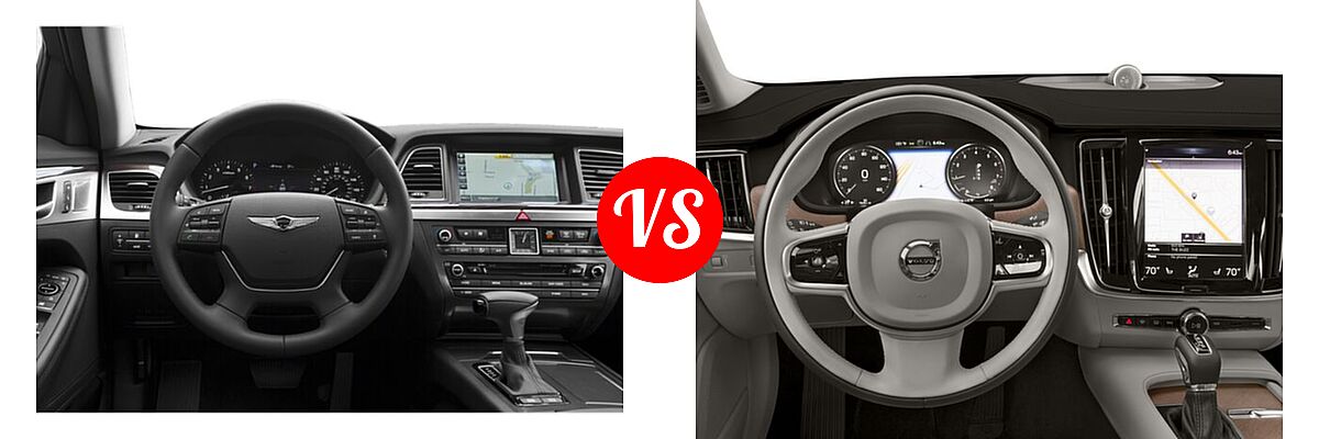 2020 Genesis G80 Sedan 3.8L vs. 2018 Volvo S90 Sedan Inscription / Momentum - Dashboard Comparison