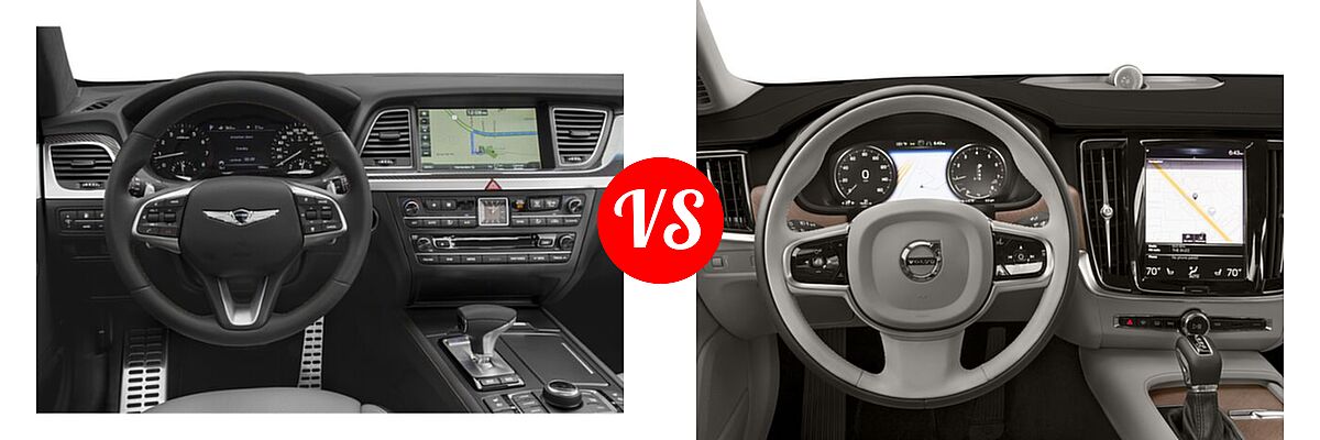 2020 Genesis G80 Sedan 3.3T Sport vs. 2018 Volvo S90 Sedan Inscription / Momentum - Dashboard Comparison