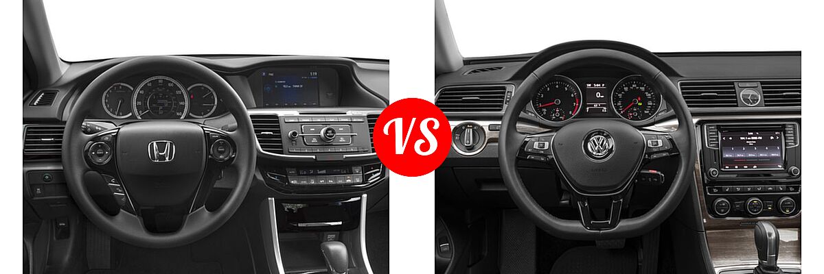 2017 Honda Accord Sedan LX vs. 2017 Volkswagen Passat Sedan 1.8T S / 1.8T SE / 1.8T SEL Premium / V6 SE w/Technology / V6 SEL Premium - Dashboard Comparison