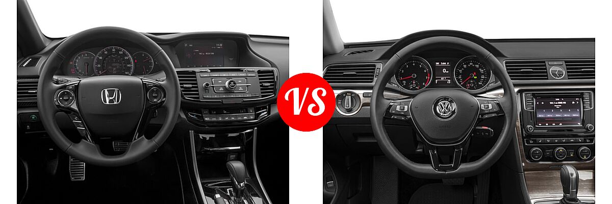 2017 Honda Accord Sedan Sport vs. 2017 Volkswagen Passat Sedan 1.8T S / 1.8T SE / 1.8T SEL Premium / V6 SE w/Technology / V6 SEL Premium - Dashboard Comparison