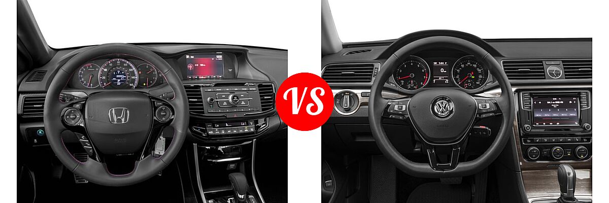 2017 Honda Accord Sedan Sport SE vs. 2017 Volkswagen Passat Sedan 1.8T S / 1.8T SE / 1.8T SEL Premium / V6 SE w/Technology / V6 SEL Premium - Dashboard Comparison