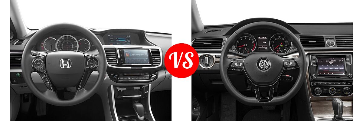 2017 Honda Accord Sedan EX vs. 2017 Volkswagen Passat Sedan 1.8T S / 1.8T SE / 1.8T SEL Premium / V6 SE w/Technology / V6 SEL Premium - Dashboard Comparison