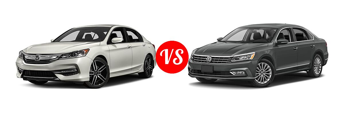 2017 Honda Accord Sedan Sport vs. 2017 Volkswagen Passat Sedan 1.8T S / 1.8T SE / 1.8T SEL Premium / V6 SE w/Technology / V6 SEL Premium - Front Left Comparison