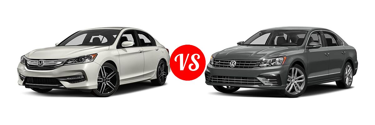 2017 Honda Accord Sedan Sport vs. 2017 Volkswagen Passat Sedan R-Line w/Comfort Pkg - Front Left Comparison