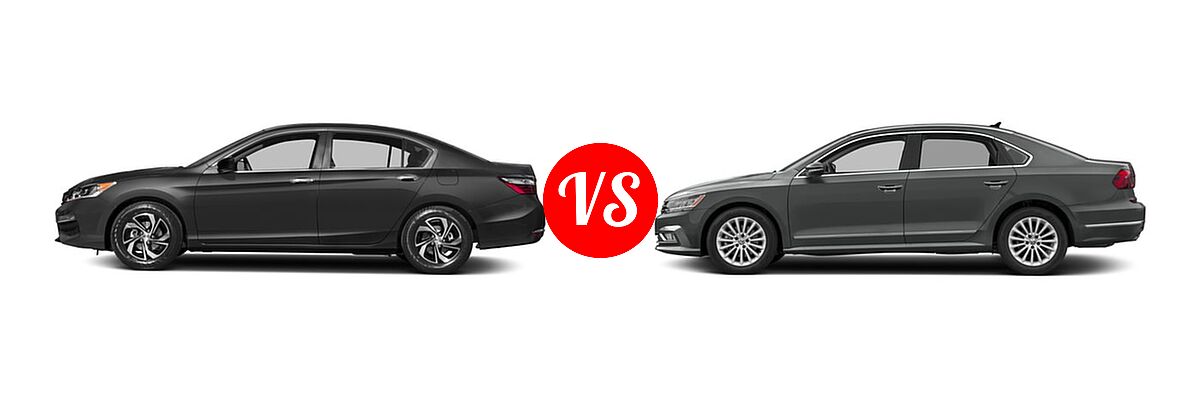 2017 Honda Accord Sedan LX vs. 2017 Volkswagen Passat Sedan 1.8T S / 1.8T SE / 1.8T SEL Premium / V6 SE w/Technology / V6 SEL Premium - Side Comparison
