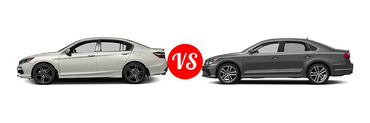 2017 Honda Accord Sedan Sport vs. 2017 Volkswagen Passat Sedan R-Line w/Comfort Pkg - Side Comparison