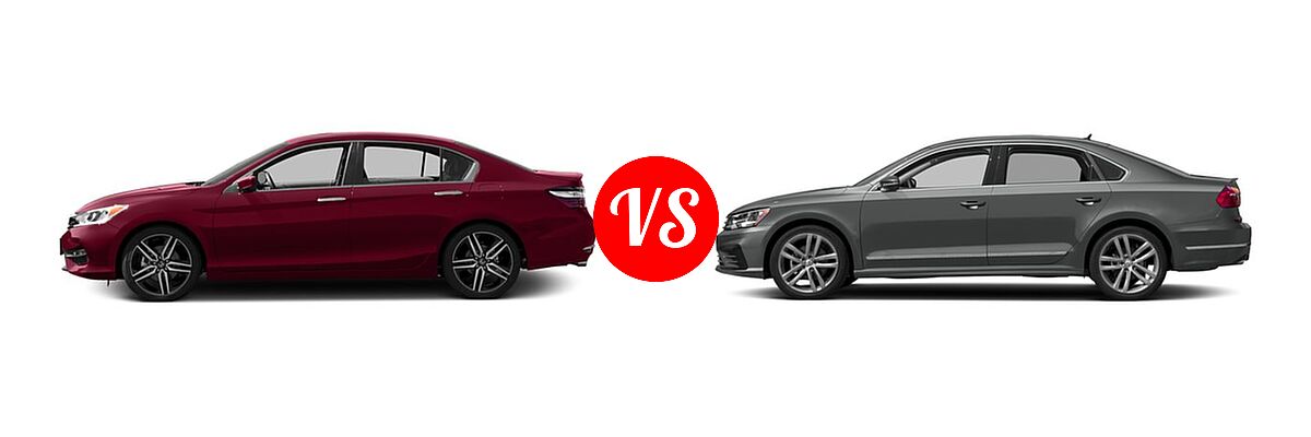 2017 Honda Accord Sedan Sport SE vs. 2017 Volkswagen Passat Sedan R-Line w/Comfort Pkg - Side Comparison