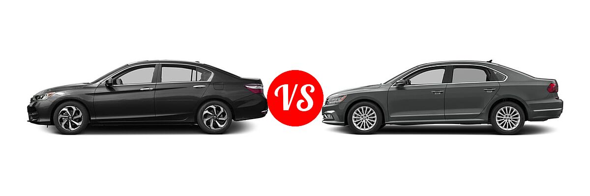 2017 Honda Accord Sedan EX vs. 2017 Volkswagen Passat Sedan 1.8T S / 1.8T SE / 1.8T SEL Premium / V6 SE w/Technology / V6 SEL Premium - Side Comparison