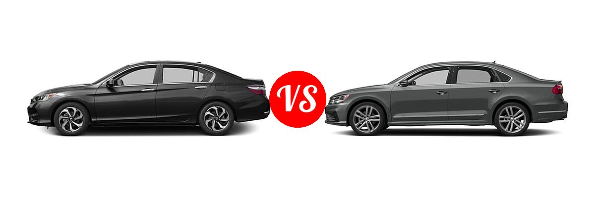 2017 Honda Accord Sedan EX vs. 2017 Volkswagen Passat Sedan R-Line w/Comfort Pkg - Side Comparison