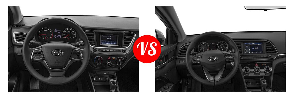 2020 Hyundai Accent Sedan SE vs. 2020 Hyundai Elantra Sedan ECO / Limited / SE / SEL / Value Edition - Dashboard Comparison
