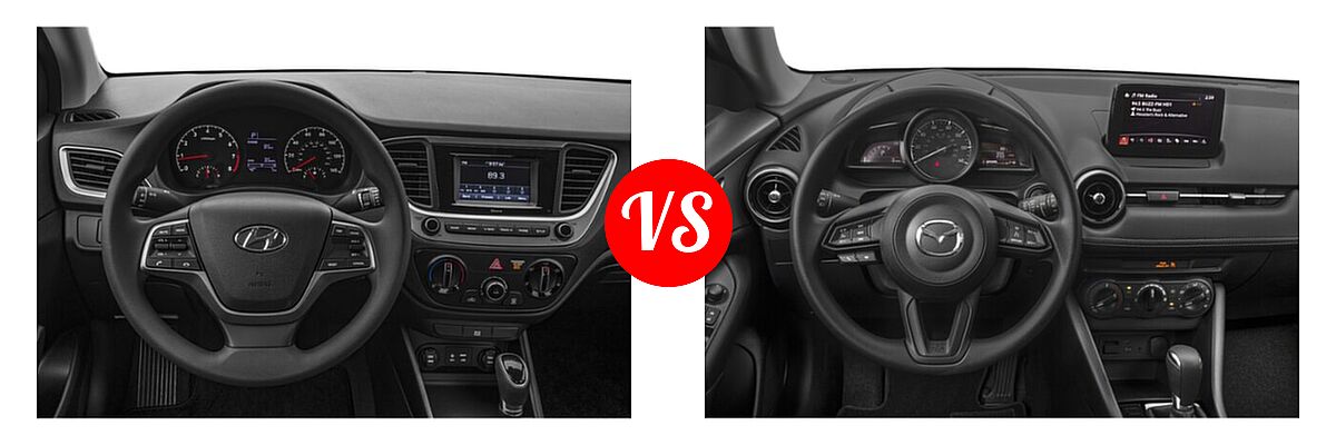 2020 Hyundai Accent Sedan SE vs. 2020 Mazda CX-3 Sedan Sport - Dashboard Comparison