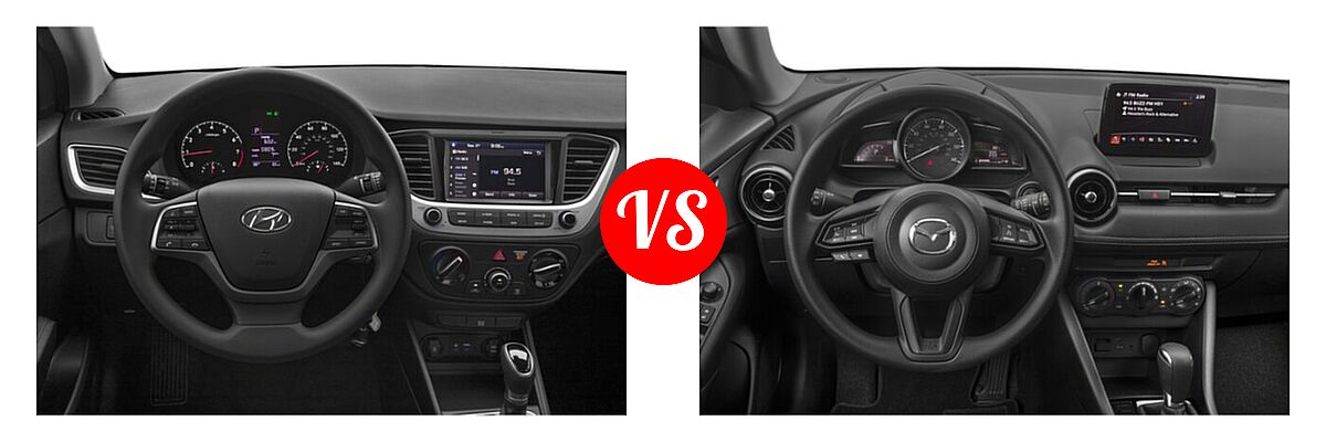 2020 Hyundai Accent Sedan SEL vs. 2020 Mazda CX-3 Sedan Sport - Dashboard Comparison