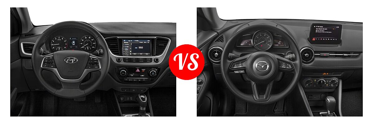 2020 Hyundai Accent Sedan Limited vs. 2020 Mazda CX-3 Sedan Sport - Dashboard Comparison