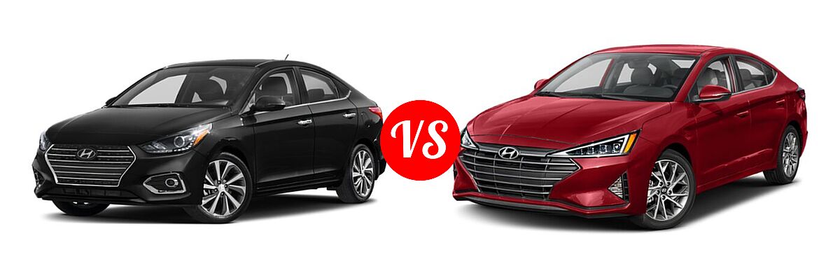 2020 Hyundai Accent Sedan Limited vs. 2020 Hyundai Elantra Sedan Limited - Front Left Comparison