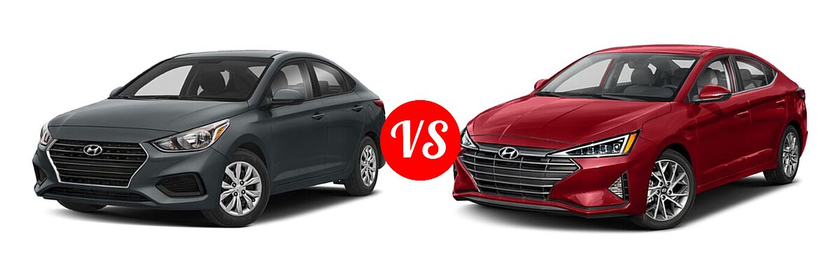 2020 Hyundai Accent Sedan SE vs. 2020 Hyundai Elantra Sedan Limited - Front Left Comparison