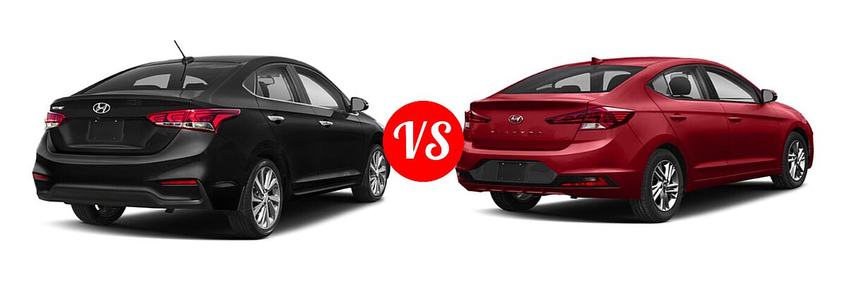 2020 Hyundai Accent Sedan Limited vs. 2020 Hyundai Elantra Sedan ECO / Limited / SE / SEL / Value Edition - Rear Right Comparison