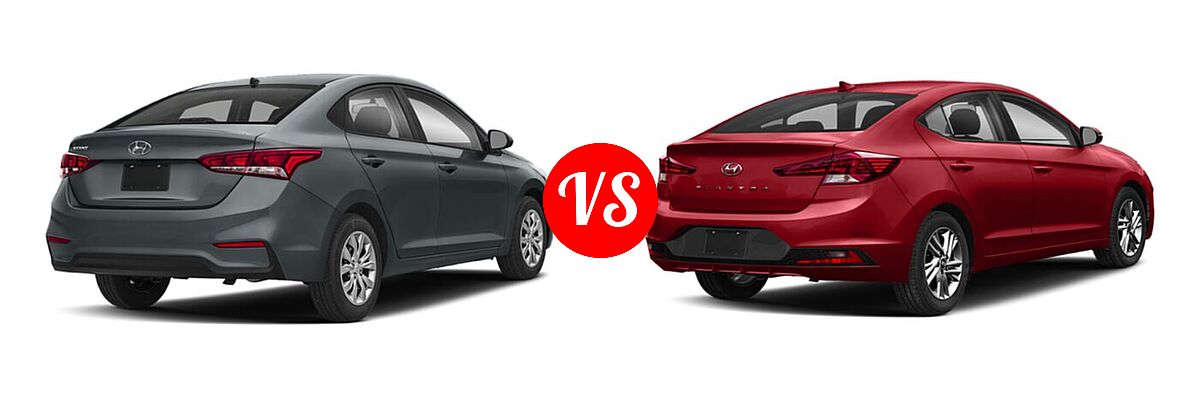 2020 Hyundai Accent Sedan SE vs. 2020 Hyundai Elantra Sedan ECO / Limited / SE / SEL / Value Edition - Rear Right Comparison