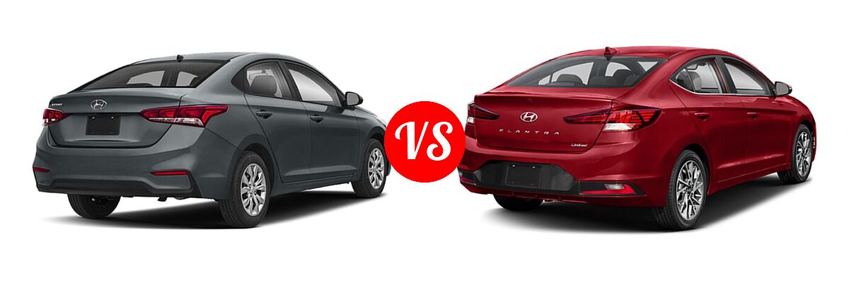 2020 Hyundai Accent Sedan SE vs. 2020 Hyundai Elantra Sedan Limited - Rear Right Comparison