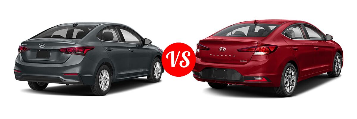 2020 Hyundai Accent Sedan SEL vs. 2020 Hyundai Elantra Sedan Limited - Rear Right Comparison