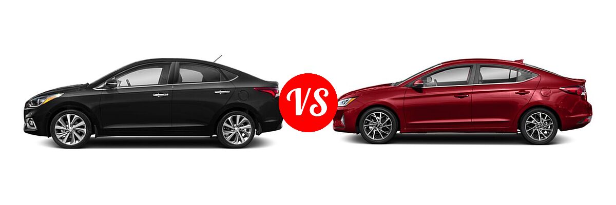 2020 Hyundai Accent Sedan Limited vs. 2020 Hyundai Elantra Sedan Limited - Side Comparison