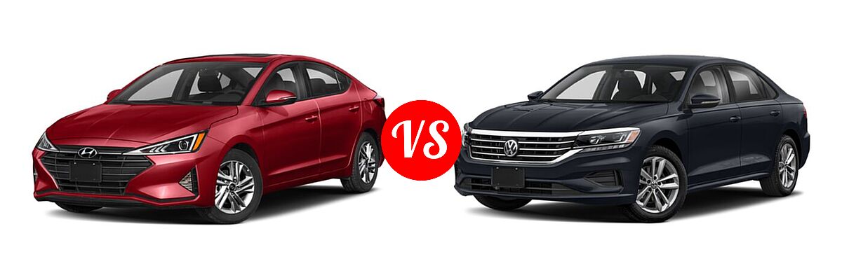 2020 Hyundai Elantra Sedan ECO / Limited / SE / SEL / Value Edition vs. 2020 Volkswagen Passat Sedan 2.0T S / 2.0T SE / 2.0T SEL - Front Left Comparison