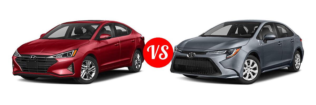 2020 Hyundai Elantra Sedan ECO / Limited / SE / SEL / Value Edition vs. 2020 Toyota Corolla Sedan L / LE - Front Left Comparison
