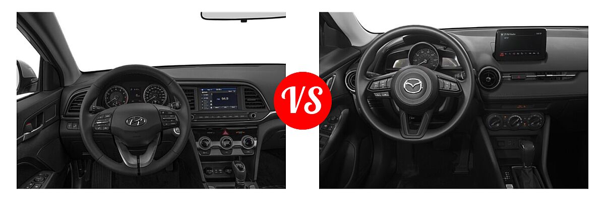 2020 Hyundai Elantra Sedan ECO / Limited / SE / SEL / Value Edition vs. 2020 Mazda CX-3 Sedan Sport - Dashboard Comparison