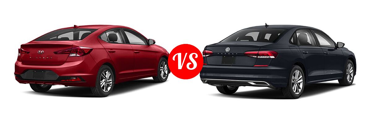 2020 Hyundai Elantra Sedan ECO / Limited / SE / SEL / Value Edition vs. 2020 Volkswagen Passat Sedan 2.0T S / 2.0T SE / 2.0T SEL - Rear Right Comparison