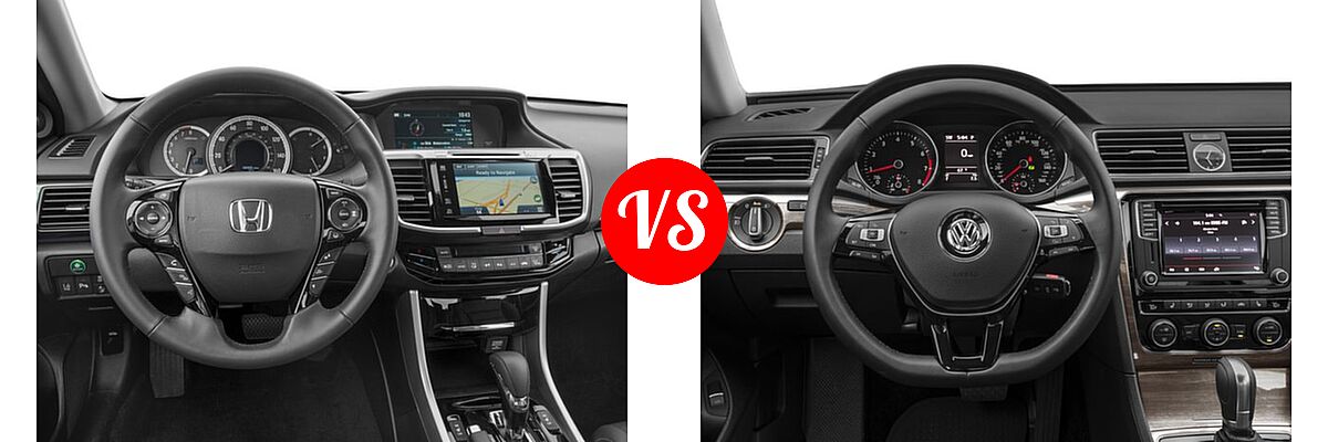 2017 Honda Accord Sedan Touring vs. 2017 Volkswagen Passat Sedan 1.8T S / 1.8T SE / 1.8T SEL Premium / V6 SE w/Technology / V6 SEL Premium - Dashboard Comparison
