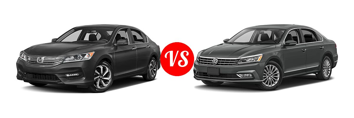 2017 Honda Accord Sedan EX-L V6 vs. 2017 Volkswagen Passat Sedan 1.8T S / 1.8T SE / 1.8T SEL Premium / V6 SE w/Technology / V6 SEL Premium - Front Left Comparison