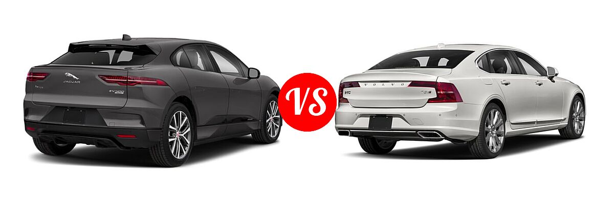 2020 Jaguar I-PACE SUV Electric HSE / S / SE vs. 2018 Volvo S90 Sedan Hybrid Inscription / Momentum - Rear Right Comparison