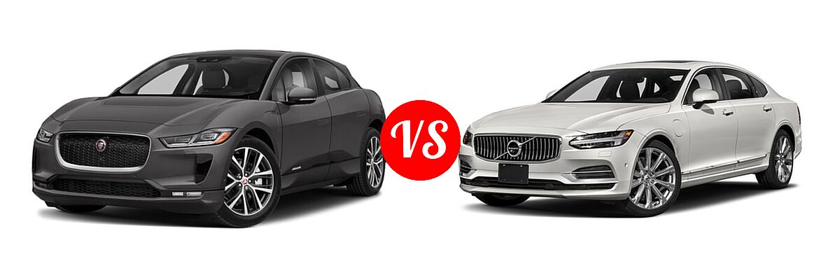 2020 Jaguar I-PACE SUV Electric HSE / S / SE vs. 2018 Volvo S90 Sedan Hybrid Inscription / Momentum - Front Left Comparison