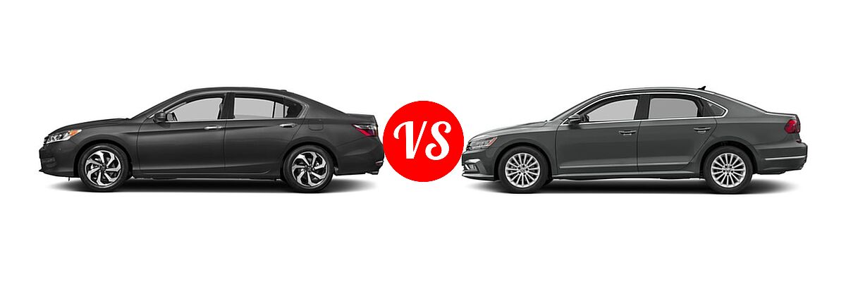 2017 Honda Accord Sedan EX-L V6 vs. 2017 Volkswagen Passat Sedan 1.8T S / 1.8T SE / 1.8T SEL Premium / V6 SE w/Technology / V6 SEL Premium - Side Comparison