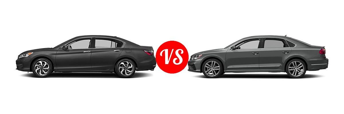2017 Honda Accord Sedan EX-L V6 vs. 2017 Volkswagen Passat Sedan R-Line w/Comfort Pkg - Side Comparison