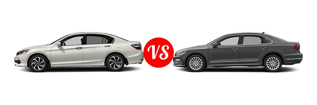 2017 Honda Accord Sedan EX-L V6 vs. 2017 Volkswagen Passat Sedan 1.8T S / 1.8T SE / 1.8T SEL Premium / V6 SE w/Technology / V6 SEL Premium - Side Comparison