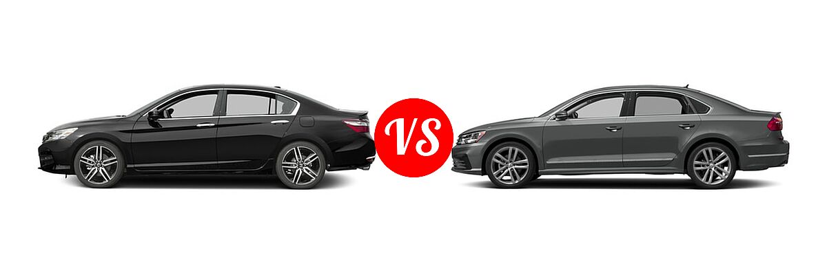2017 Honda Accord Sedan Touring vs. 2017 Volkswagen Passat Sedan R-Line w/Comfort Pkg - Side Comparison