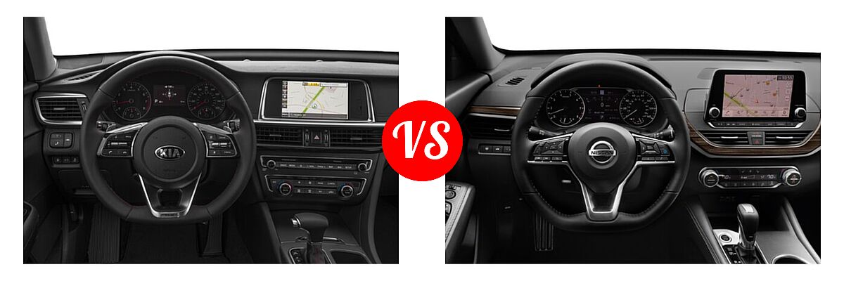 2020 Kia Optima Sedan SX vs. 2020 Nissan Altima Sedan 2.0 Platinum / 2.5 Platinum / 2.5 SL / 2.5 SV - Dashboard Comparison