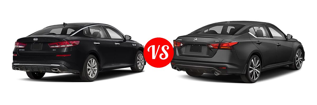 2020 Kia Optima Sedan EX Premium vs. 2020 Nissan Altima Sedan 2.0 SR / 2.5 SR - Rear Right Comparison