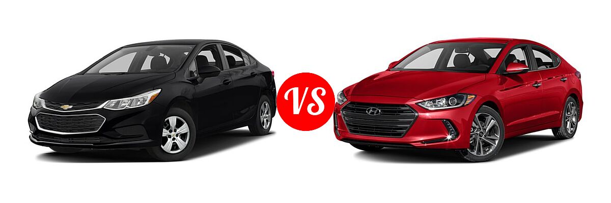 2017 Chevrolet Cruze Sedan L / LS vs. 2017 Hyundai Elantra Sedan Limited - Front Left Comparison
