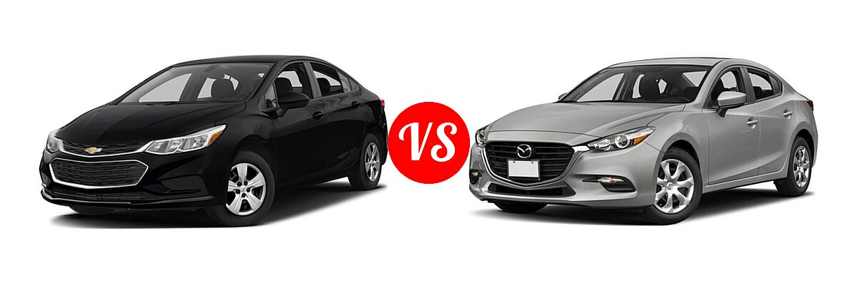 2017 Chevrolet Cruze Sedan L / LS vs. 2017 Mazda 3 Sedan Sport - Front Left Comparison
