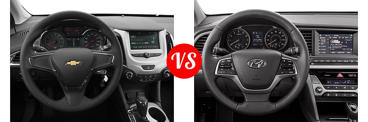 2017 Chevrolet Cruze Sedan L / LS vs. 2017 Hyundai Elantra Sedan Limited - Dashboard Comparison